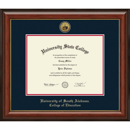University of South Alabama College of Education Diploma Frame, Document Size 11" x 8.5"