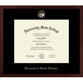 University of South Alabama Diploma Frame, Document Size 15" x 12"