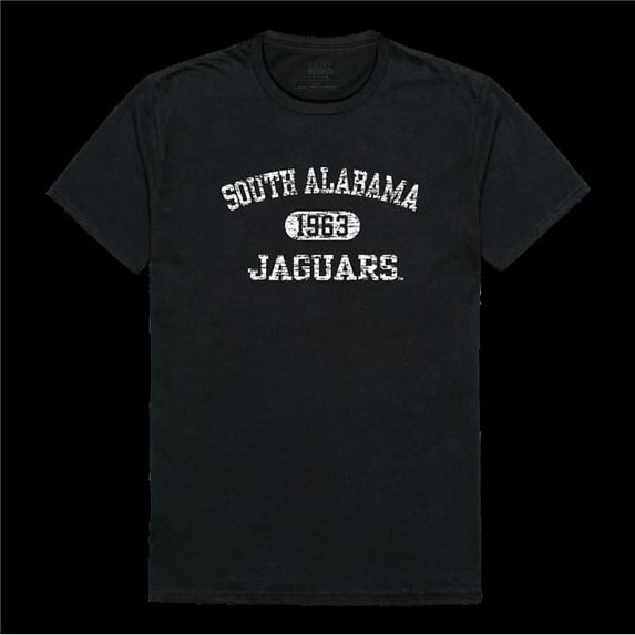 University of South Alabama Jaguars Distressed Arch College T-Shirt, Black - Extra Large
