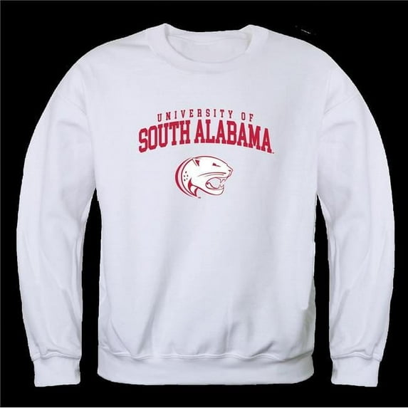 University of South Alabama Jaguars Seal Crewneck Sweatshirt, White - Extra Large