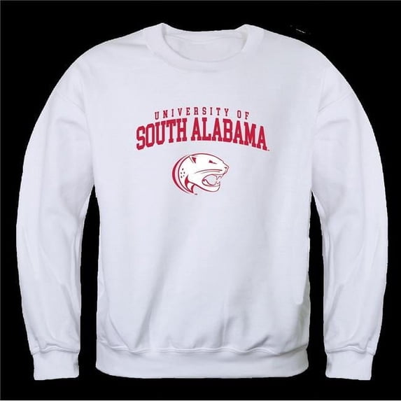 University of South Alabama Jaguars Seal Crewneck Sweatshirt, White - Small