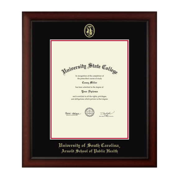 Framerly - USC Public Health Diploma Frame with Black and Red Mat