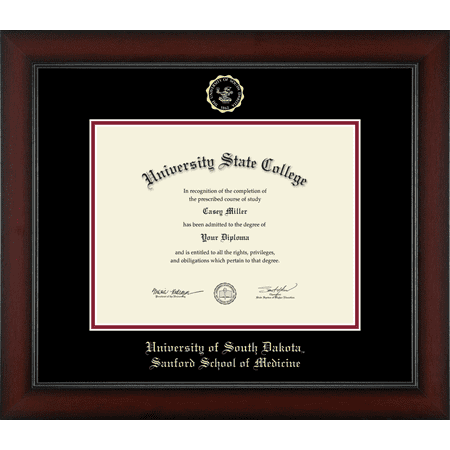 University of South Dakota Sanford School of Medicine Diploma Frame, Document Size 11" x 8.5"