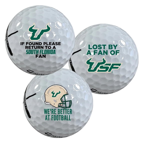 University of South Florida Bulls Edition Funny Officially Licensed NCAA Taylormade Distance+ Golf Balls 12-Pack (Dozen)