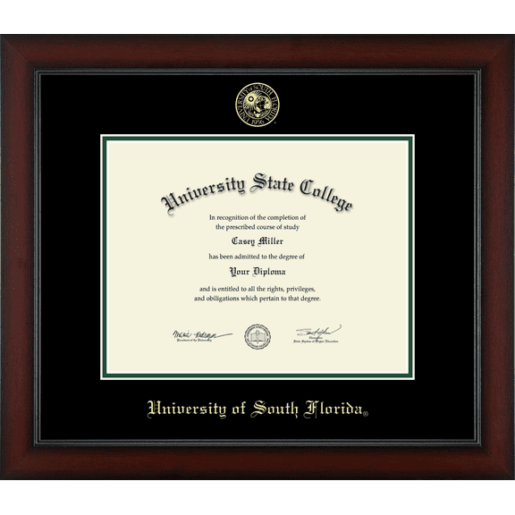 University of South Florida Diploma Frame, Document Size 11" x 8.5"
