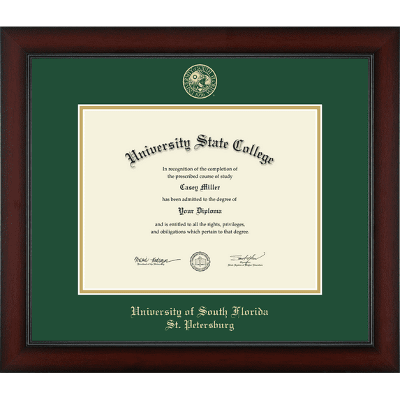 University of South Florida Diploma Frame, Document Size 11" x 8.5"