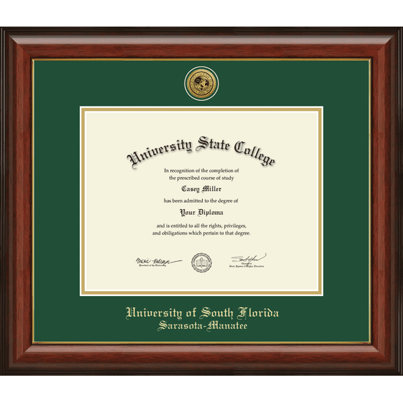 University of South Florida Diploma Frame, Document Size 11" x 8.5"