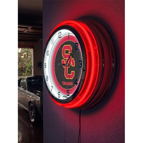 University of Southern California 19" Double Neon Wall Clock
