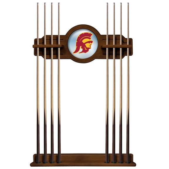 University of Southern California Solid Wood Cue Rack with a Chardonnay Finish