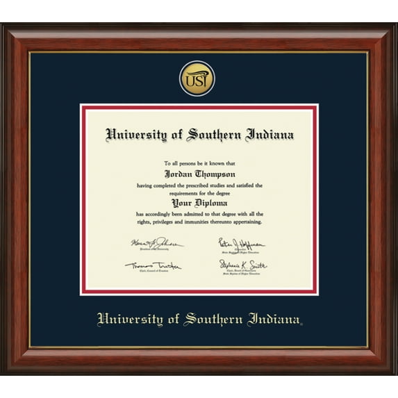 University of Southern Indiana Diploma Frame, Document Size 11" x 8.5"