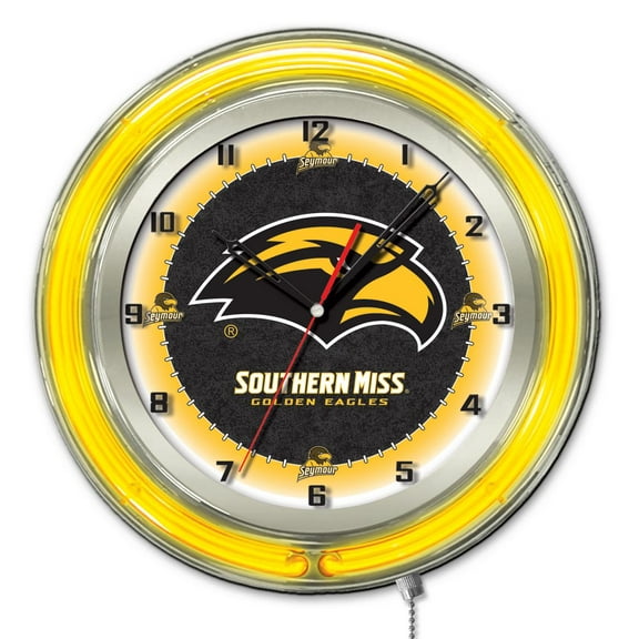 University of Southern Mississippi 19" Double Neon Wall Clock