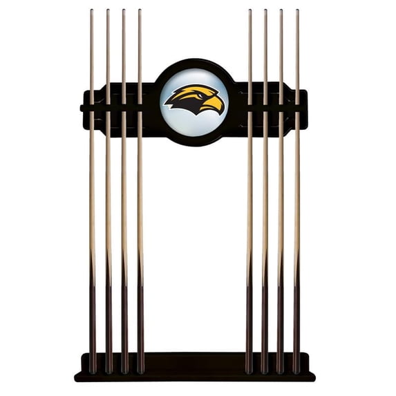 University of Southern Mississippi Solid Wood Cue Rack with a Black Finish