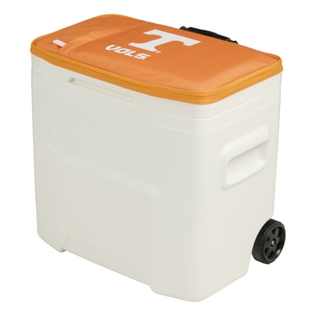 University of Tennessee Volunteers  28 QT Laguna Soft Top Wheeled Cooler by Igloo, White and Orange