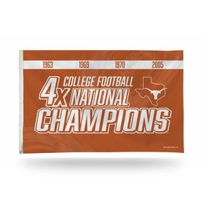 University of Texas Longhorns 4-Time Champions Premium 3x5 Feet Flag Banner, Metal Grommets, Outdoor Use, Single Sided