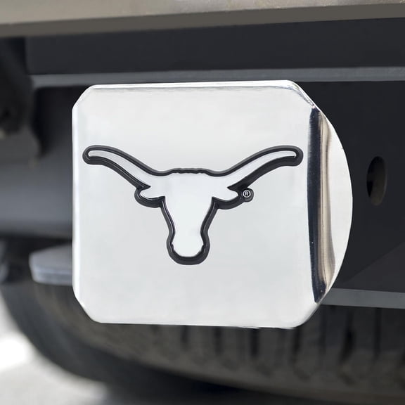 University of Texas Longhorns Hitch Cover Solid Metal with Raised Chrome Metal Emblem 2" Square Type III