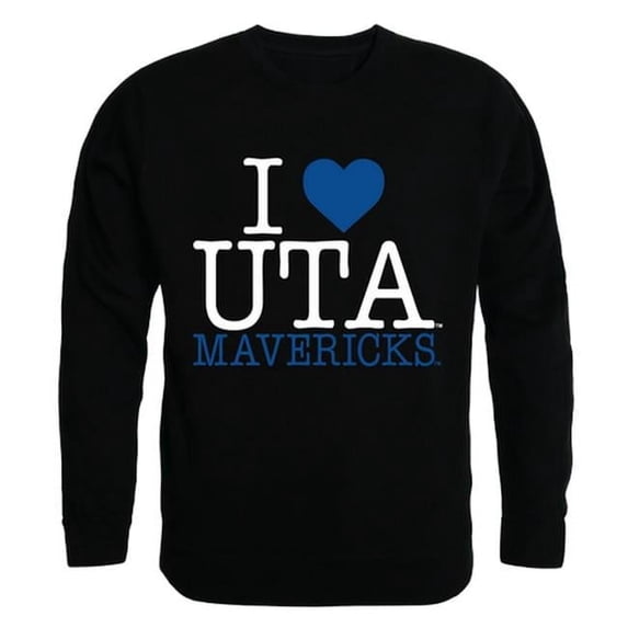 University of Texas at Arlington I Love Crewneck T-Shirt, Black - Extra Large