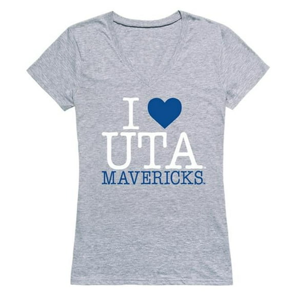 University of Texas at Arlington I Love T-Shirt for Women, Heather Grey - Extra Large