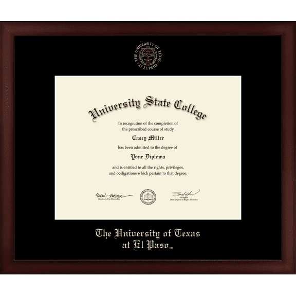 University of Texas at El Paso Diploma Frame, Document Size 11" x 8.5"
