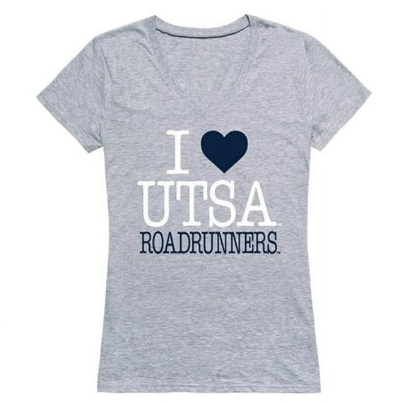 University of Texas at San Antonio I Love T-Shirt for Women, Heather Grey - Small
