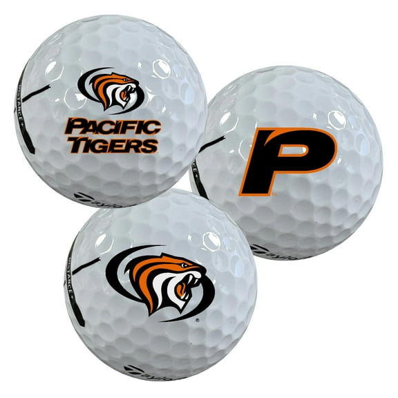 University of The Pacific Tigers Logo Edition Taylormade Distance+ Golf Balls 12-Pack (Dozen)