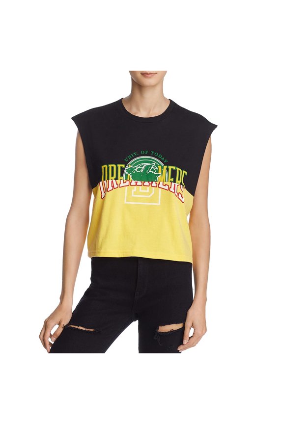 of Tomorrow Womens Colorblock Muscle Tank Black XS