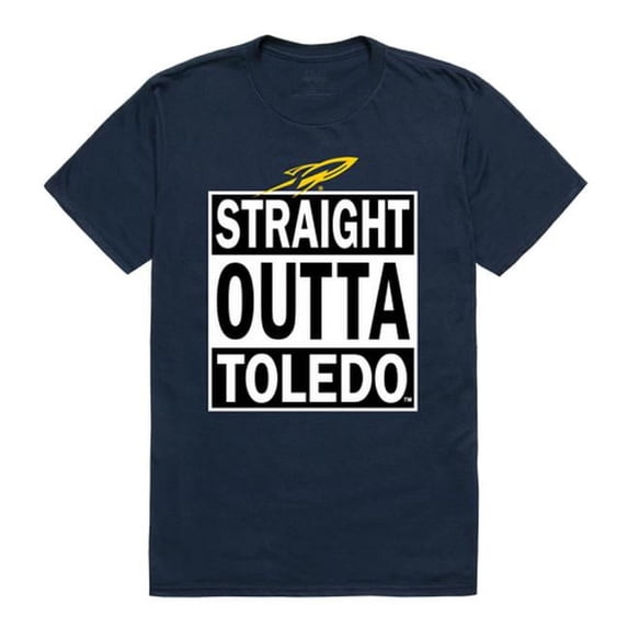 University of Toledo Men Straight Outta T-Shirt, Navy - Medium