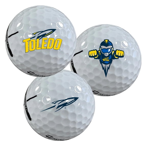 University of Toledo Rockets Logo Edition Officially Licensed NCAA Taylormade Distance+ Golf Balls 12-Pack (Dozen)