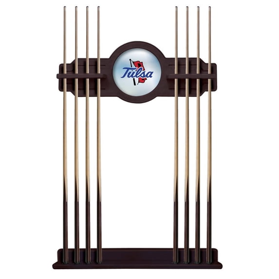 University of Tulsa Solid Wood Cue Rack with a English Tudor Finish