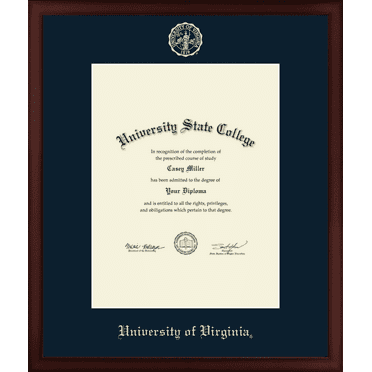 University of Virginia Diploma Frame, Document Size 17" x 22"