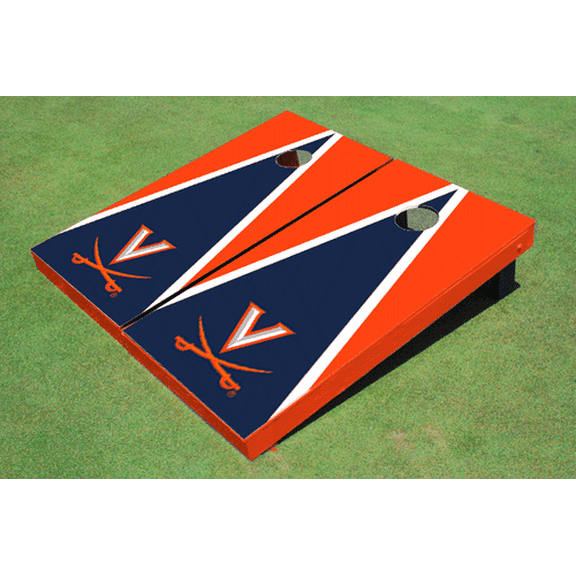 University of Virginia Navy And Orange Matching Triangle Cornhole Boards