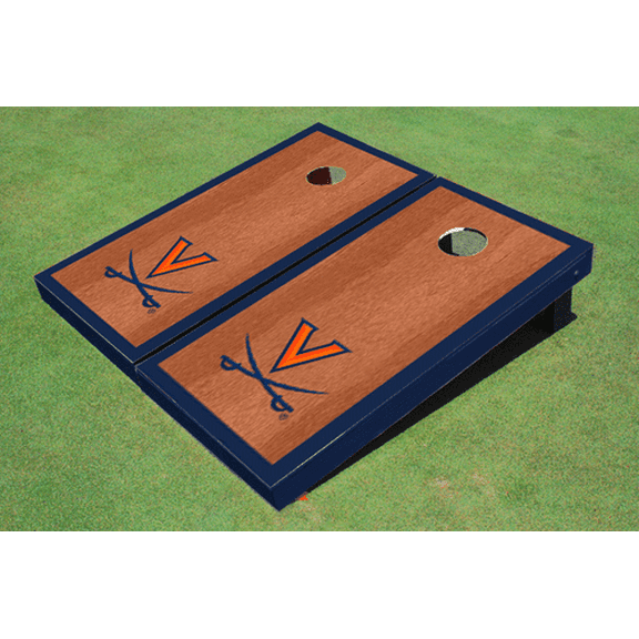 University of Virginia Navy Rosewood Matching Border Cornhole Boards