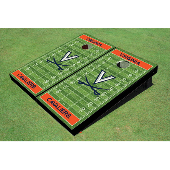 University of Virginia Orange Matching Football Field Custom Cornhole Board