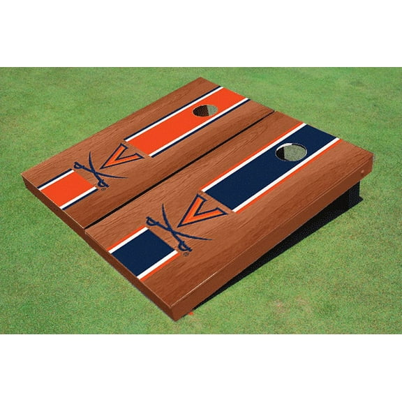 University of Virginia Rosewood Alternating Long Stripe Cornhole Boards