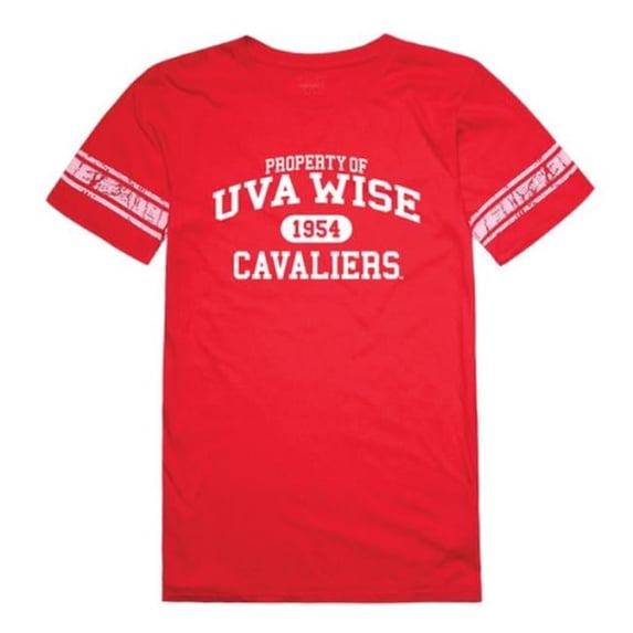 University of Virginias College at Wise Cavaliers Women Property Football T-Shirt, Red - Medium