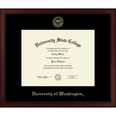 University of Washington Diploma Frame, Document Size 11" x 8.5"