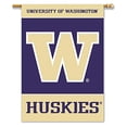 thumbnail image 1 of University of Washington Huskies Premium 2-Sided 28x40 Inch Banner Flag with Pole Sleeve, 1 of 7
