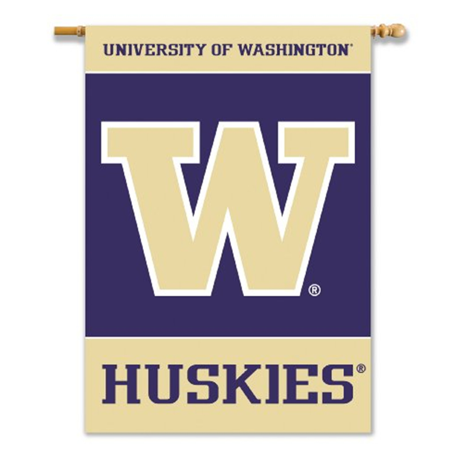 University of Washington Huskies Premium 2-Sided 28x40 Inch Banner Flag with Pole Sleeve - image 1 of 7
