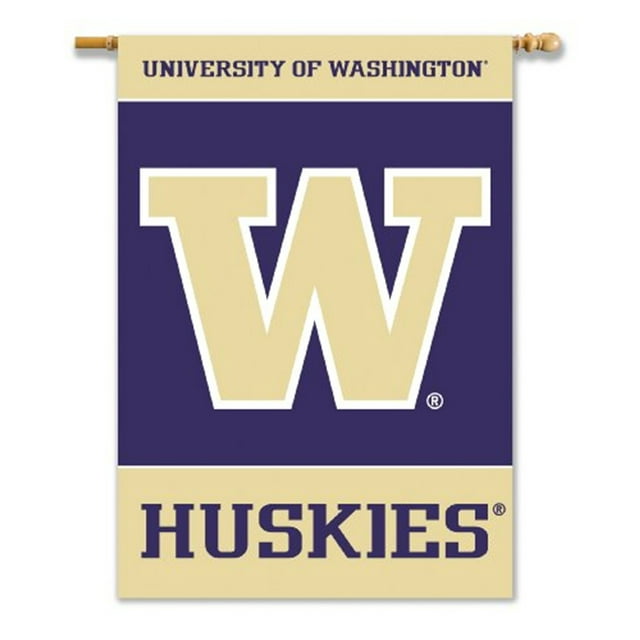 University of Washington Huskies Premium 2-Sided 28x40 Inch Banner Flag with Pole Sleeve