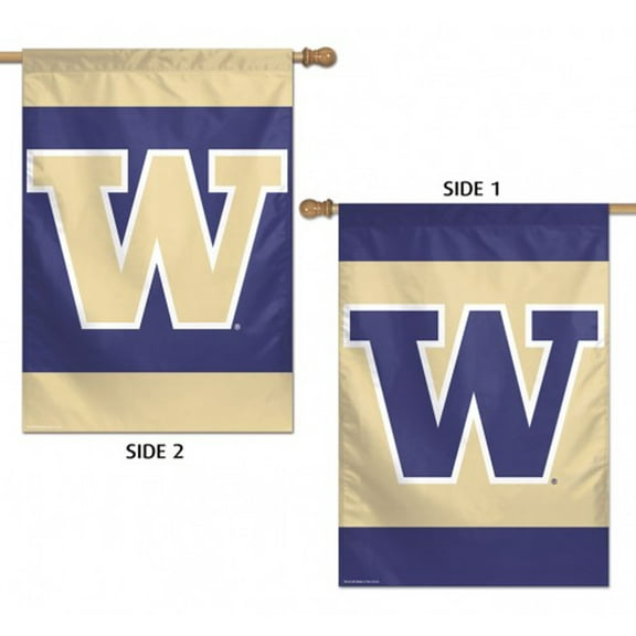 University of Washington Vertical 2 Sided House Flag NCAA Licensed 28" x 40"
