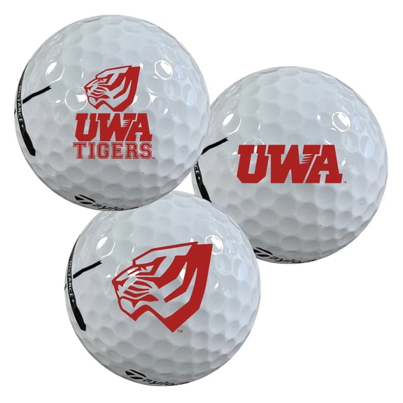 University of West Alabama Tigers Logo Edition Officially Licensed NCAA Taylormade Distance+ Golf Balls 12-Pack (Dozen)