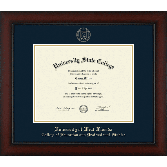 University of West Florida College of Education and Professional Studies Diploma Frame, Document Size 11" x 8.5"