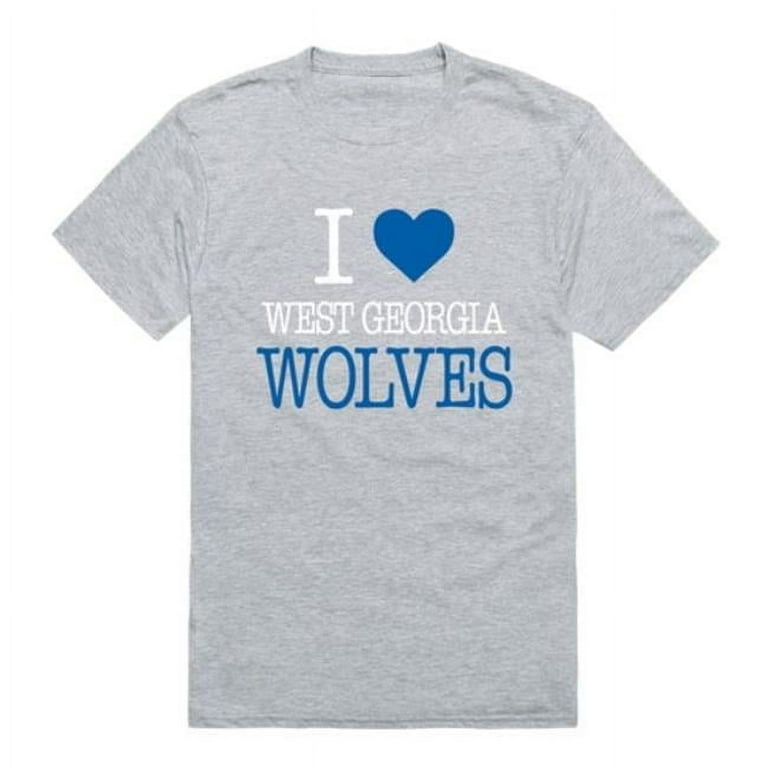 University of West Georgia Wolves I Love T-Shirt, Heather Grey