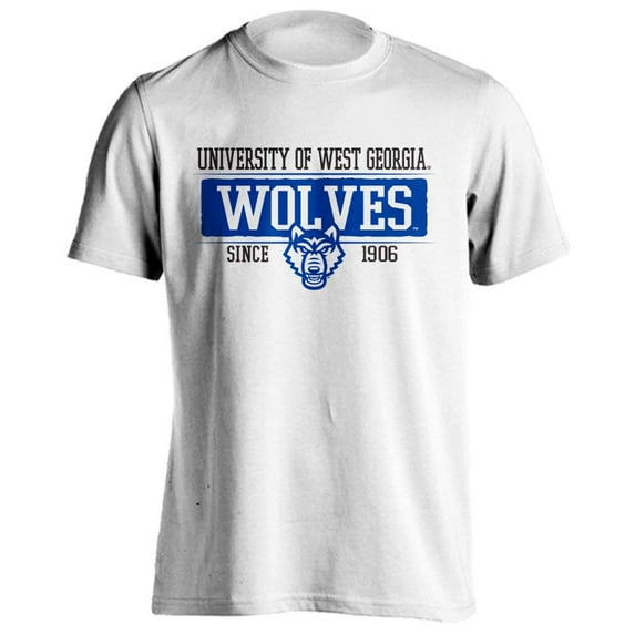 University of West Georgia Wolves UWG Since 1906 Bar Mascot Logo Short Sleeve T-Shirt 