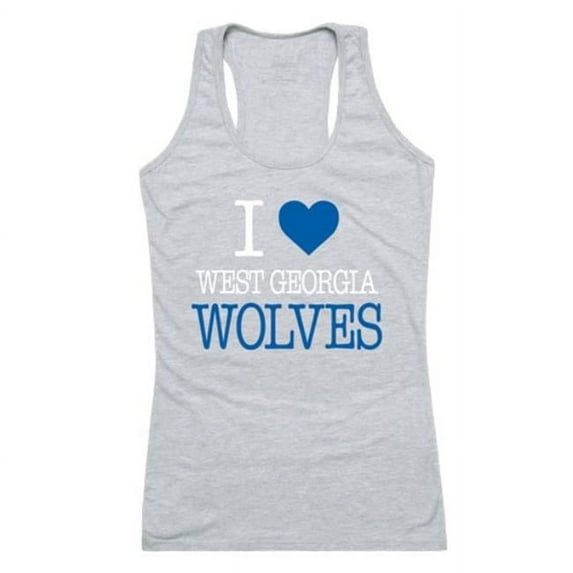 University of West Georgia Wolves Wolves Women I Love Tank Top, Heather Grey - 2XL
