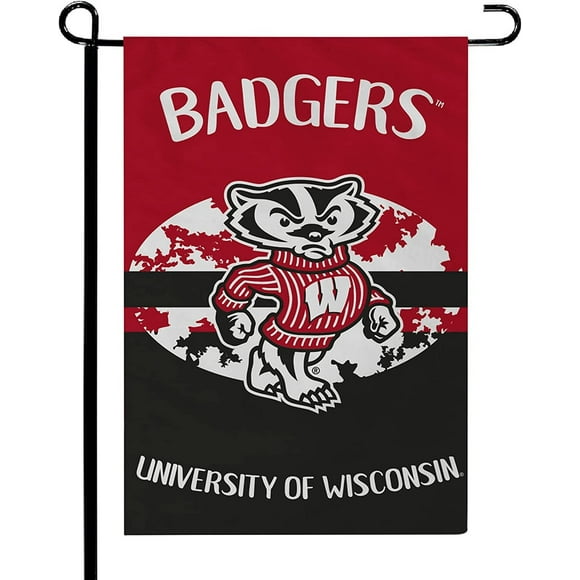 University of Wisconsin Badgers Double Sided Garden Flag Banner 12x18 Inch Alternate Design