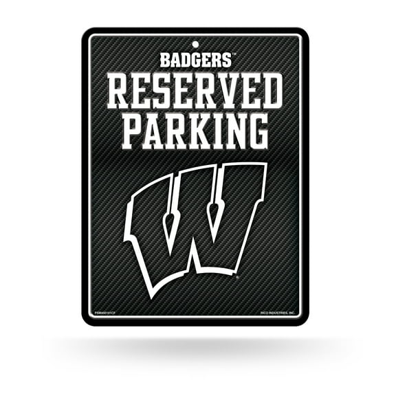 Wisconsin University - Carbon Fiber Design - Metal Parking Sign