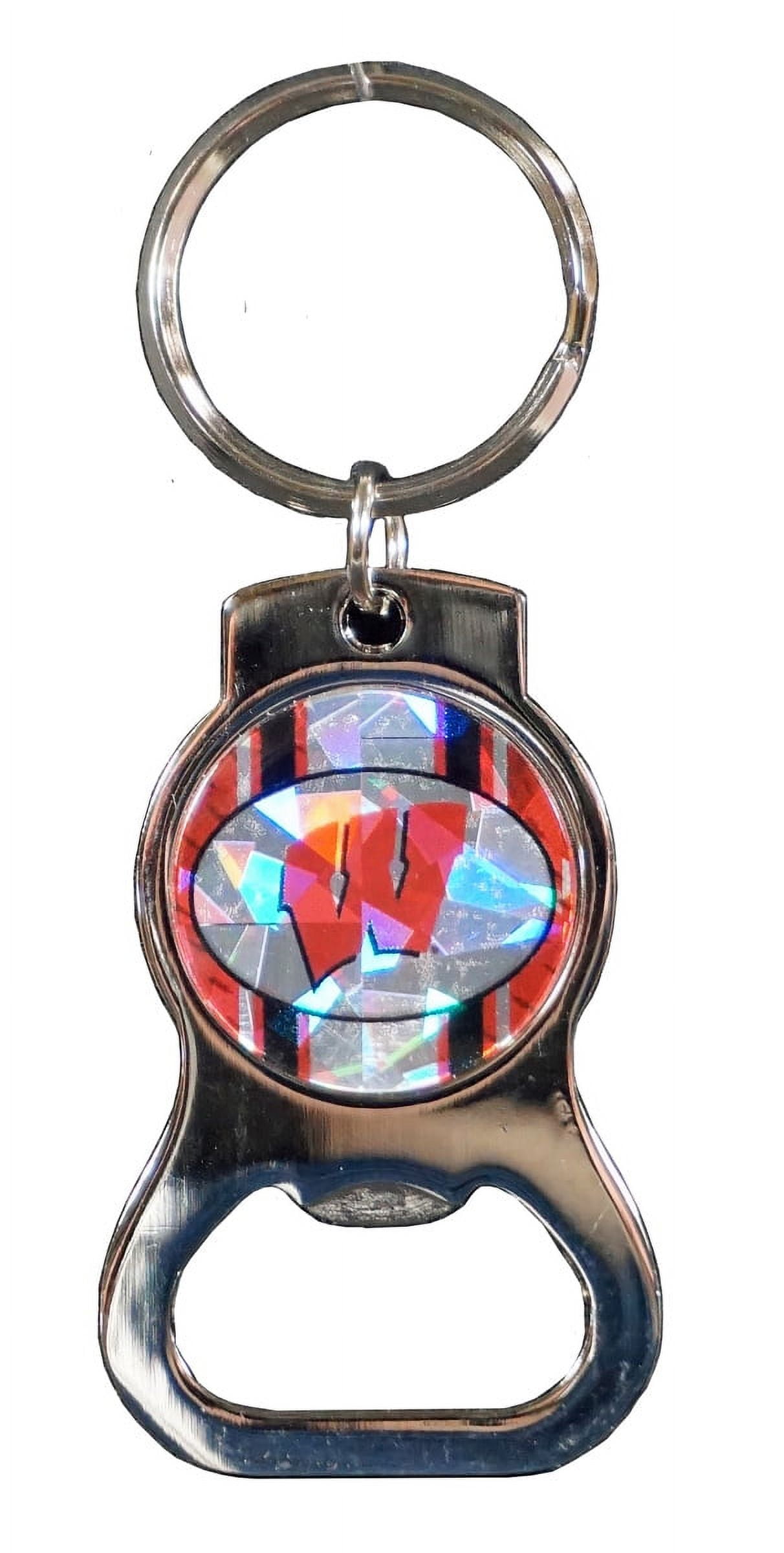University of Wisconsin Badgers Silver Keychain and Bottle Opener ...