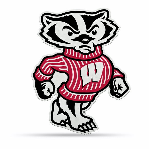 University of Wisconsin Badgers Soft Felt Pennant, Mascot Design, Shape Cut, 18 Inch, Easy To Hang