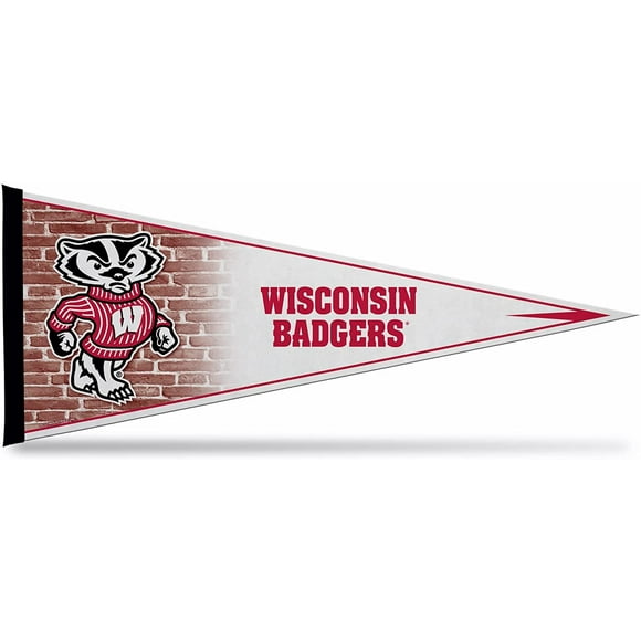 University of Wisconsin Badgers Soft Felt Pennant, Primary Design, 12x30 Inch, Easy To Hang