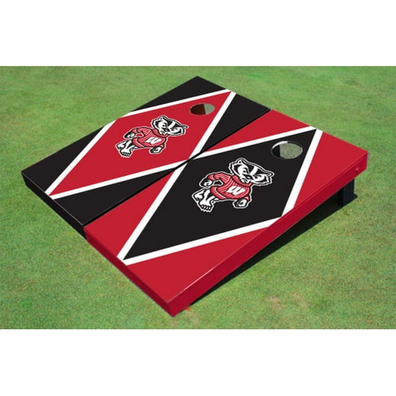 University of Wisconsin "Bucky" Alternating Diamond Cornhole Boards